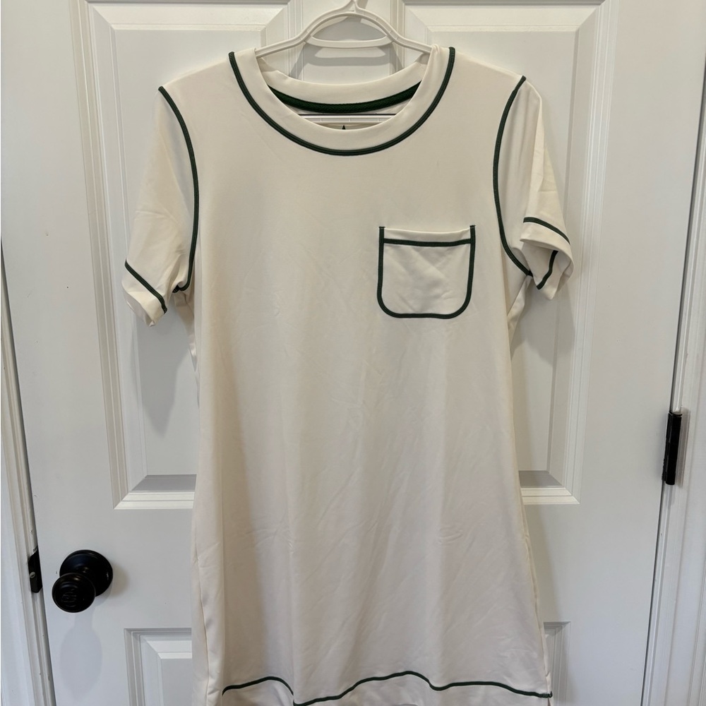 Tuckernuck Cream Mini Dress with Green Accents